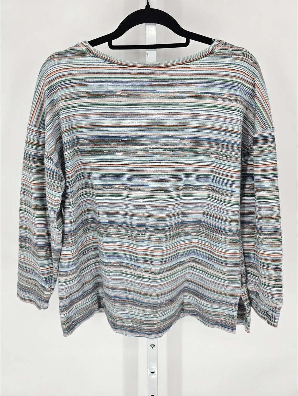 Christopher & Banks Womens Sz PXL Petite Long Sleeve T Shirt Colorful Striped